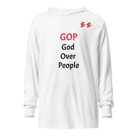 Hooded long-sleeve tee - GOP God Over People